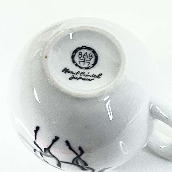 Vintage Japanese Black Horse Painted CREAM PITCHER Tea Server Creamer Signed - Picture 4 of 8